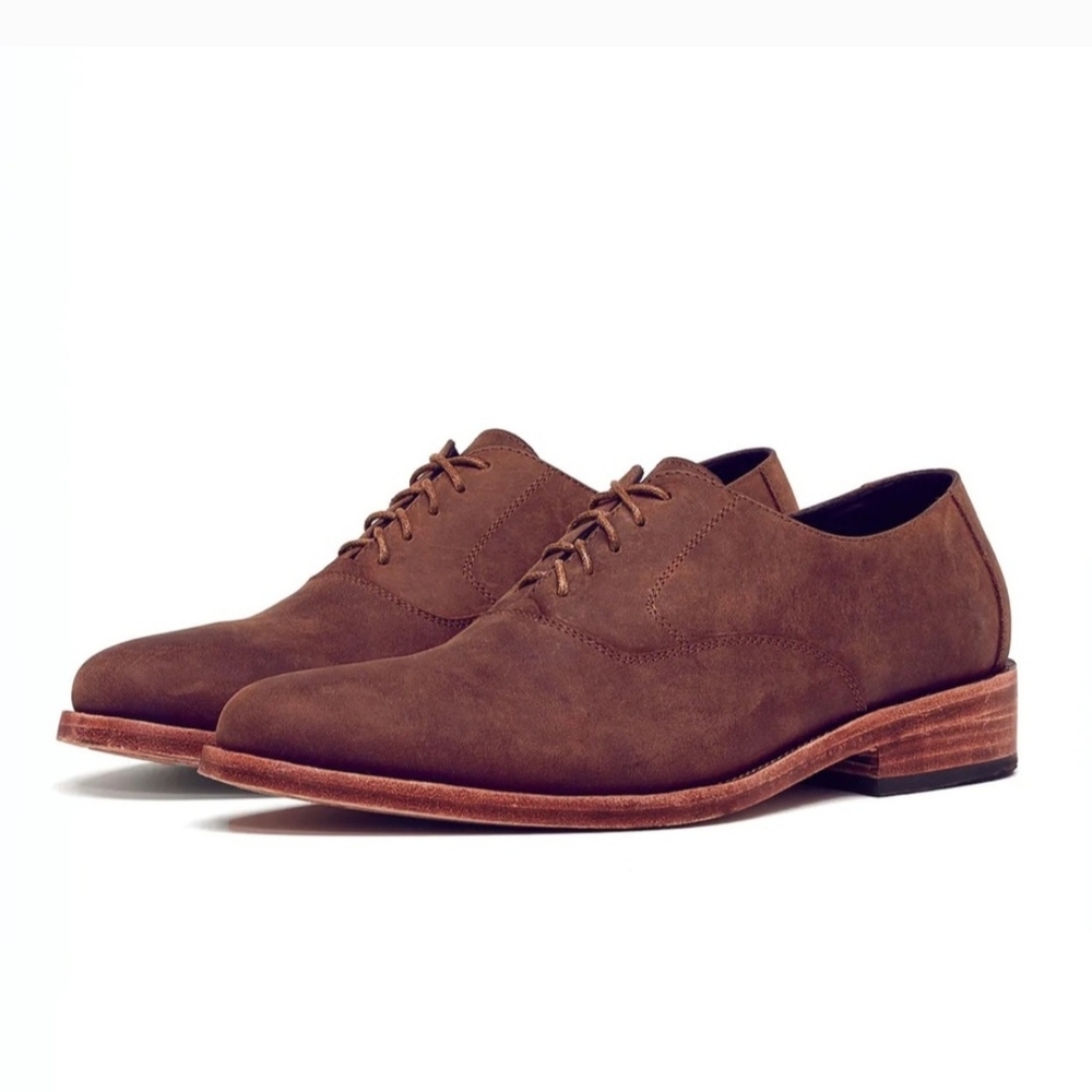 Nisolo Calano Oak Color Oxford Elegant  Leather Men's Shoes - Picture 2 of 12